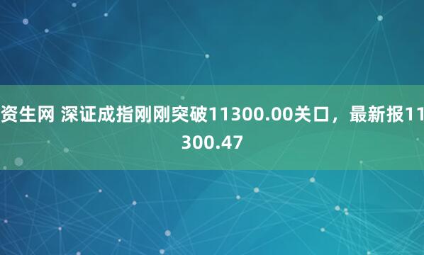 资生网 深证成指刚刚突破11300.00关口，最新报11300.47